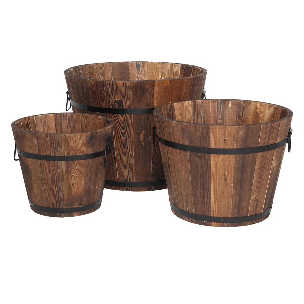 Icarus Wood Barrel Planter | Wayfair North America