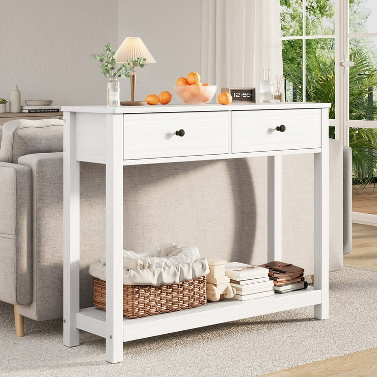 Asofer 39" Console Table with Open Storage, Long Sofa Table with 2 Drawers for Entryway, Hallway,... | Walmart (US)