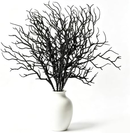 12PCS Black Manzanita Branches Halloween Gothic Decorative Twigs for Vases | Artificial Antler Pl... | Amazon (US)