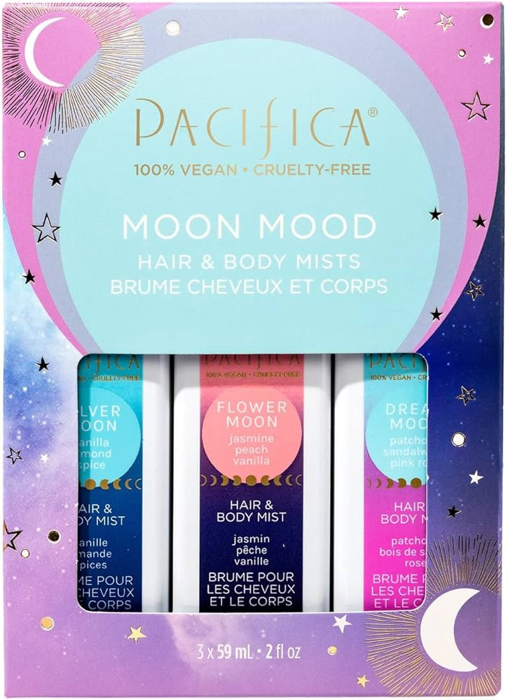 Pacifica Moon Moods Hair Perfume & Body Fragrance Spray Mist Trial Set – Dream, Flower & Silver... | Amazon (US)