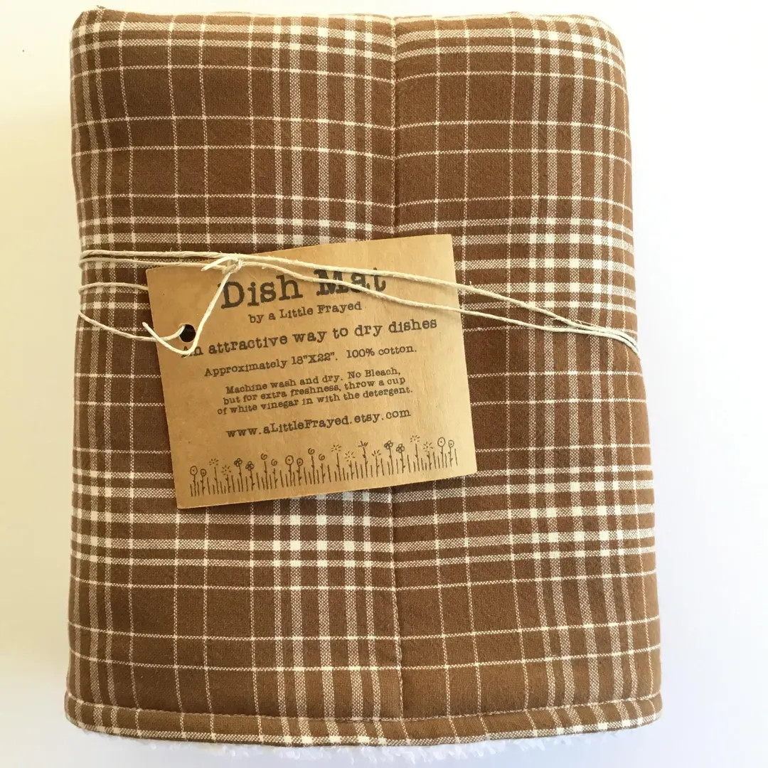 Fall Plaid Dish Drying Mat: Thanksgiving Kitchen Towel (18”x22”) - Etsy | Etsy (US)