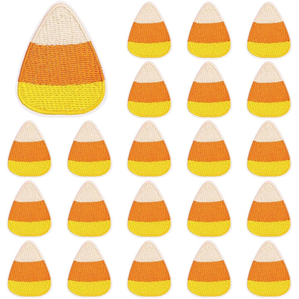 AUGSUN 30pcs Halloween Candy Corn Iron On Patches Embroidered Sew On Applique Repair Patch DIY Cr... | Amazon (US)