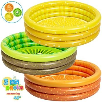 3 Packs 45’’ Inflatable Kiddie Pool, Lemon Orange Kiwi Swimming Pool for Kids Toddler Summer ... | Amazon (US)