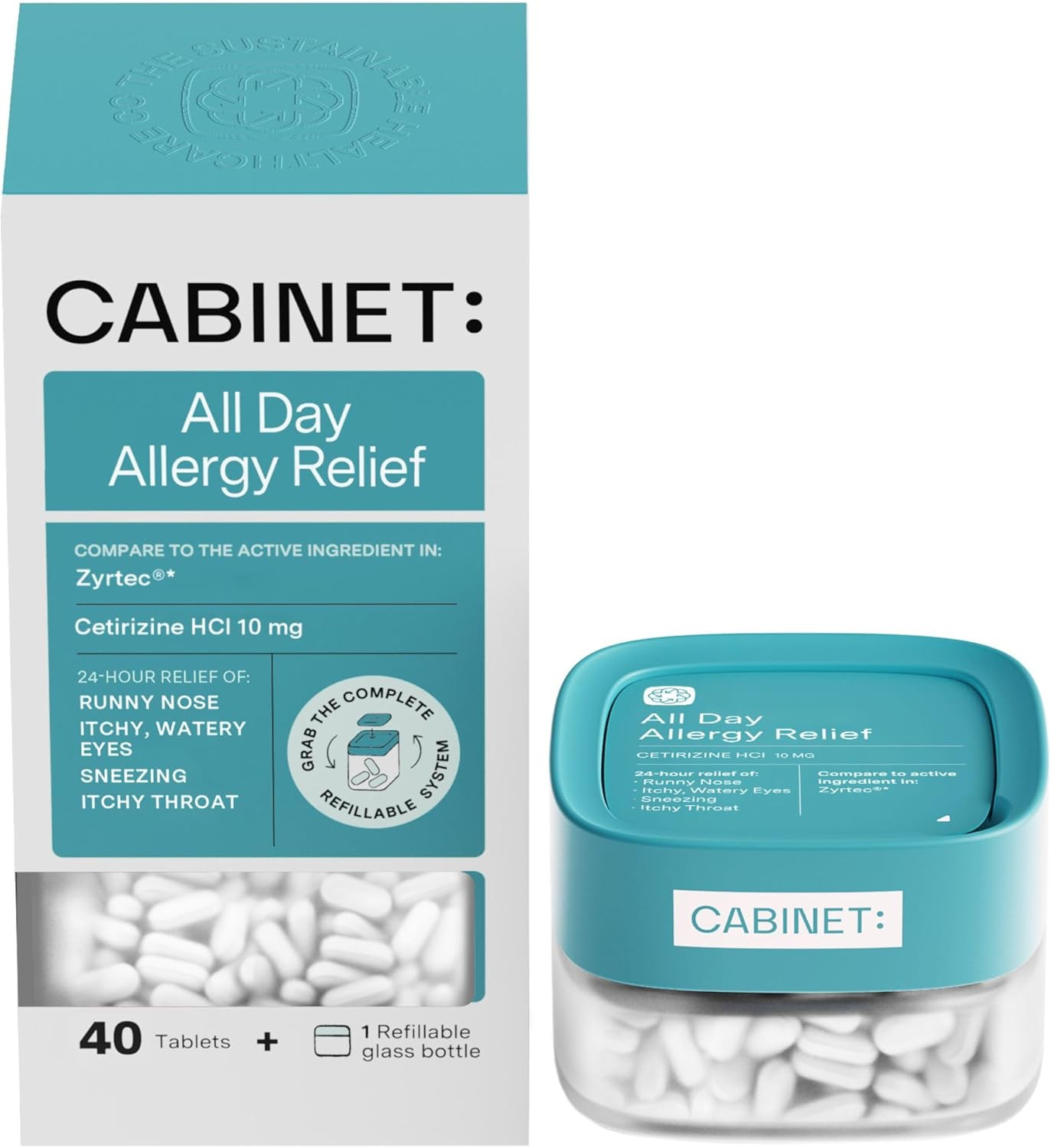 All Day Allergy Relief Cetirizine 10mg for 24 Hour Relief from Common Allergy Symptoms 40 Tablets... | Amazon (US)