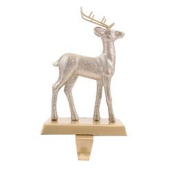 1ct Glitter Deer Christmas Stocking Holder Gold - Wondershop&#8482; | Target