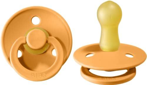 BIBS Baby Pacifiers | BPA-Free Natural Rubber Pacifier | Made in Denmark | Set of 2 Soothers (Aprico | Amazon (US)