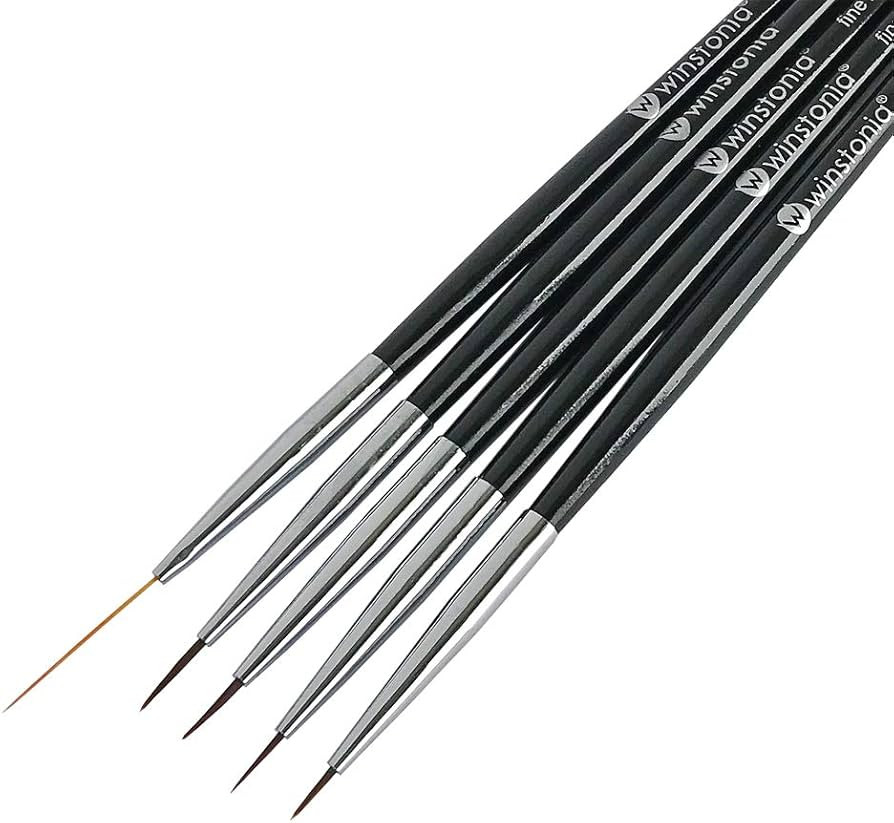 Winstonia 5 pcs Nail Art Brushes Set Liner Striping Brush for Strokes, Details Painting, Blending... | Amazon (US)