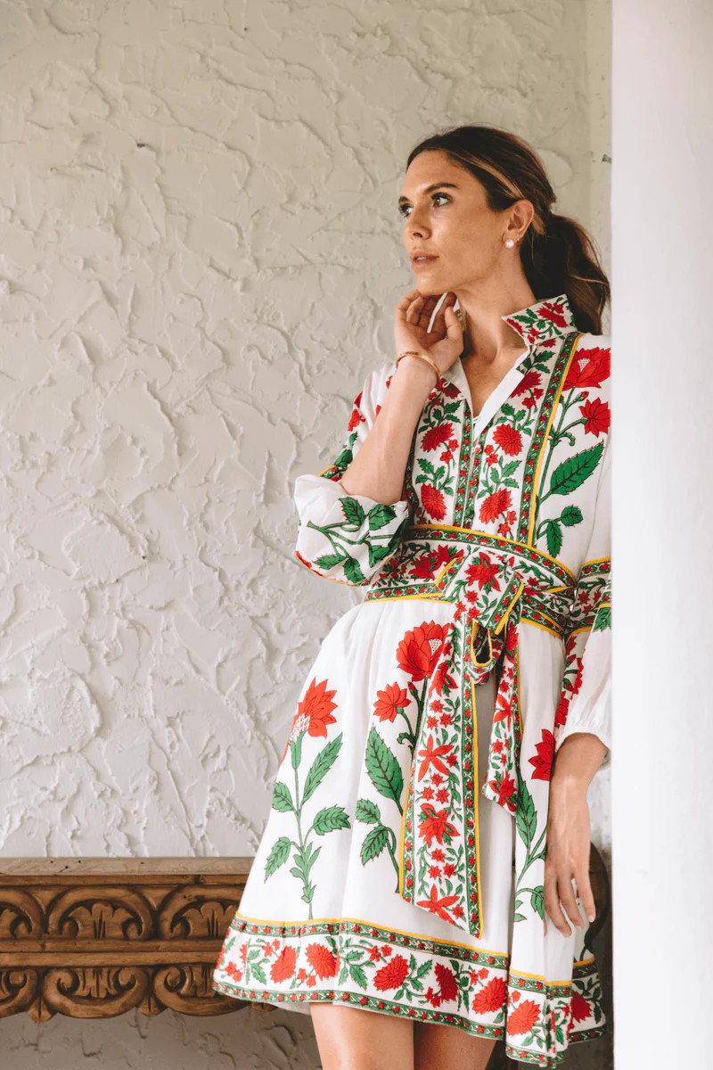 Sue Sartor Flounce™️ Shorty | Magenta/Kelly Green Dahlia Garden | SUE SARTOR