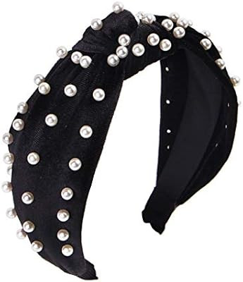 Headbands for Women Pearl Headbands - 1PCS Twisted Faux Pearl Velvet Headband Elegant Bling Hair ... | Amazon (US)