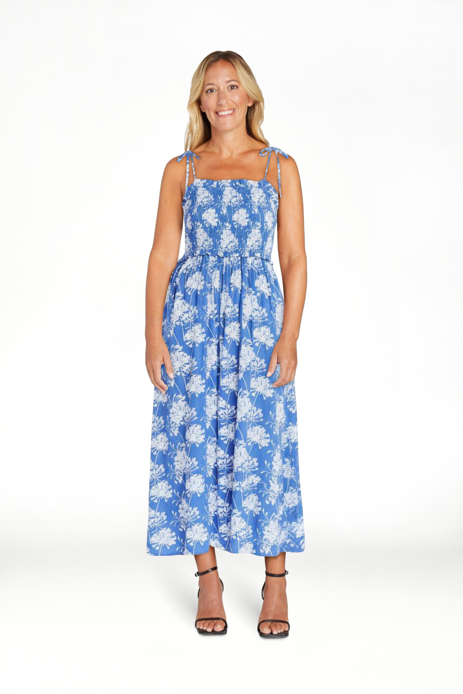 Free Assembly Women's Smocked Peplum Maxi Dress, Sizes XS-XXL | Walmart (US)