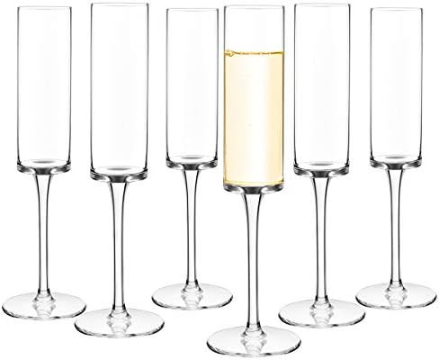 Set of 6 Crystal Champagne Flutes Champagne Glasses Hand Blown Classy Champagne Flutes 100％Lead... | Amazon (US)