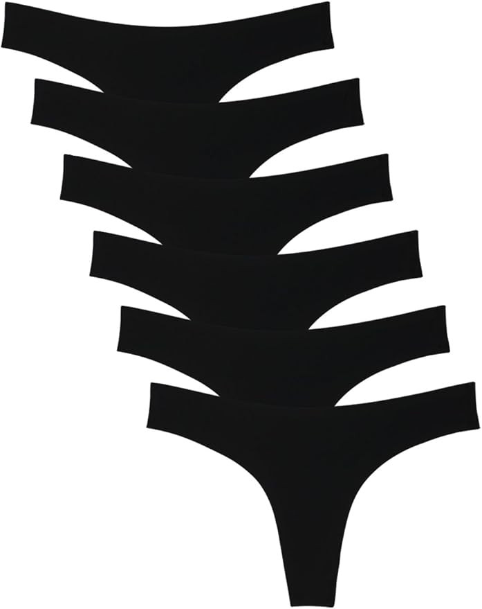 Wealurre Women's Microfiber Low Rise No Show Thong Pantie | Amazon (US)