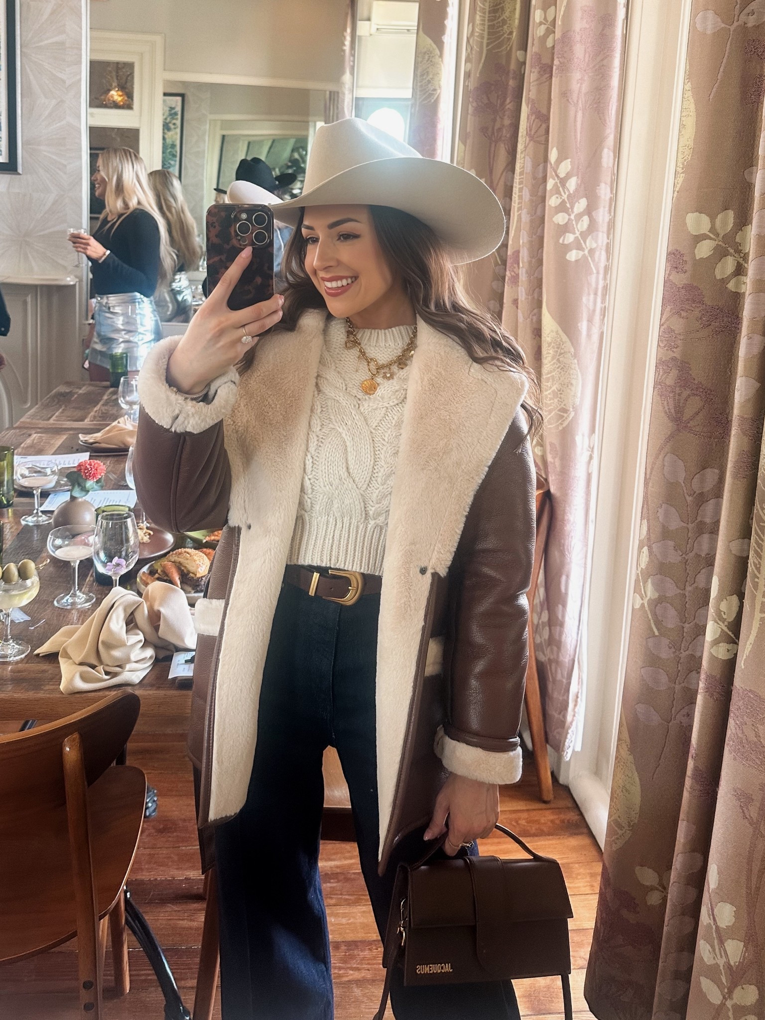 Nashville outfit 🤠 My necklace was made in New York at Gabriela Ceballos. Jacket is sold out but linked similar that are on sale! 

Brown Amazon belt, cowboy hat outfit, brown winter style, western outfit, rodeo outfit 

#LTKStyleTip #LTKTravel #LTKSaleAlert