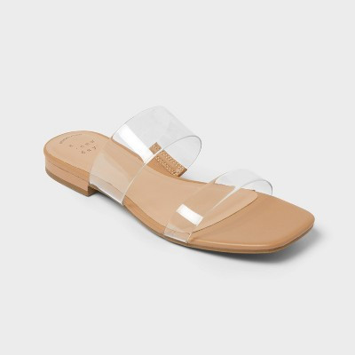 Women’s Anna Sandals with Memory Foam Insole - A New Day™ Clear 9.5 | Target
