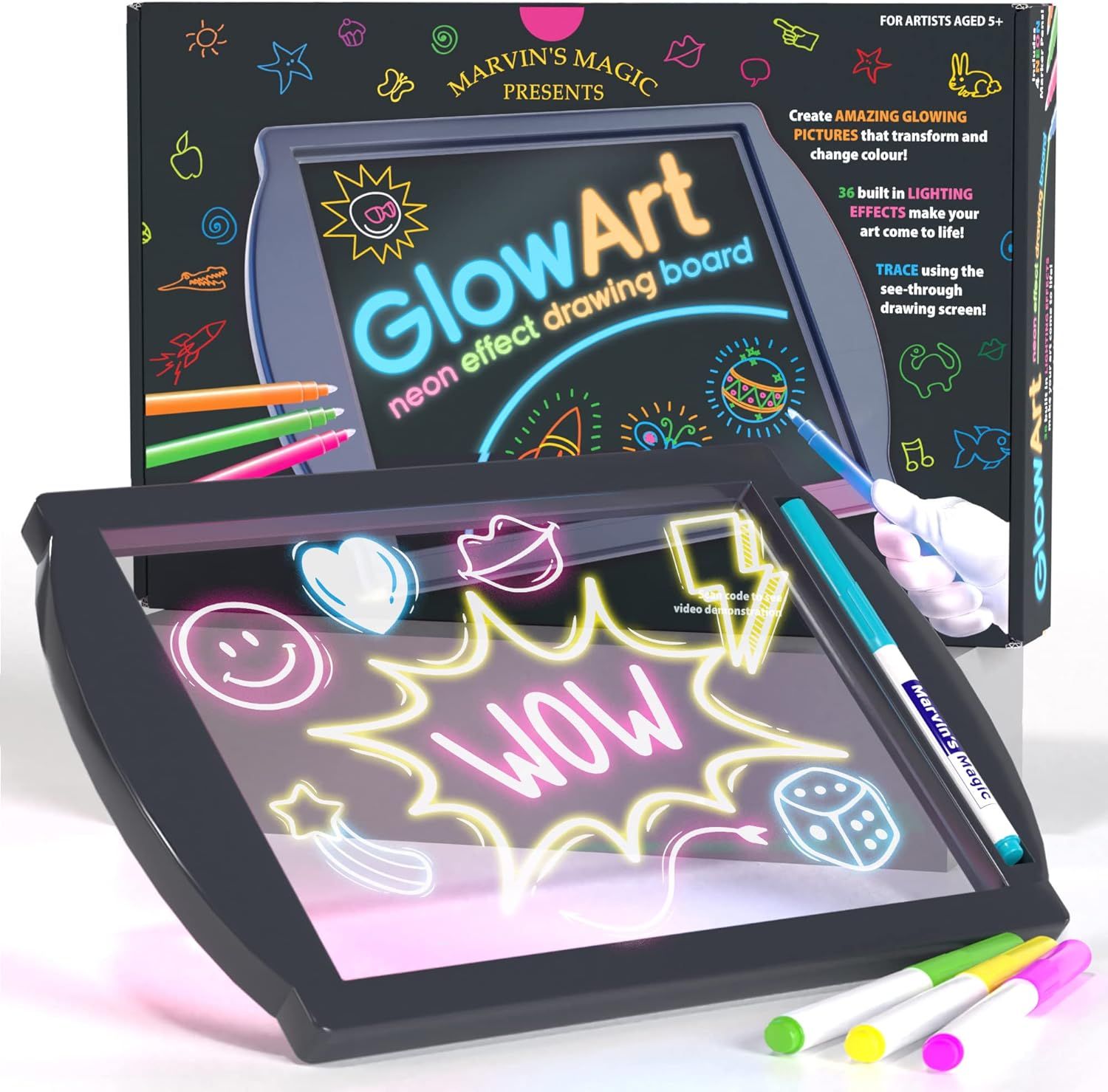Marvin's Magic - Neon Glow Craft Kit - Craft Set - Light Up Tracing Pad - Drawing Tablet Kids - N... | Amazon (US)