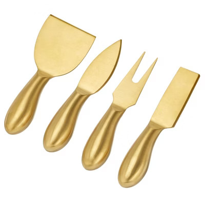 mDesign Mini 4-Piece Charcuterie Board Cheese Knife Utensil Set - Soft Brass | Target