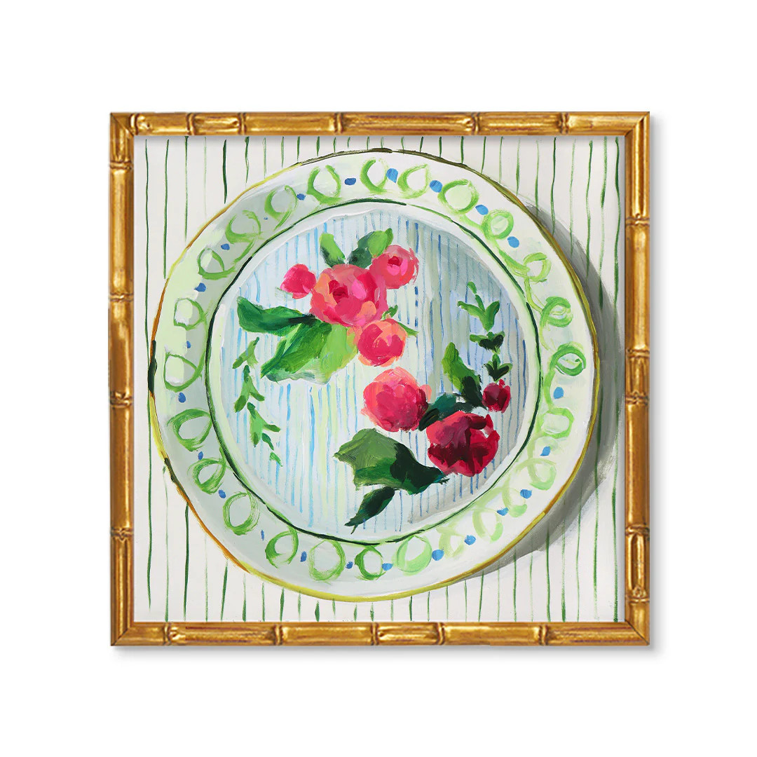 Decorative Plate Art Print No. 5 | Jenny Westenhofer Vintage Plate Wall Art | Urban Garden Prints