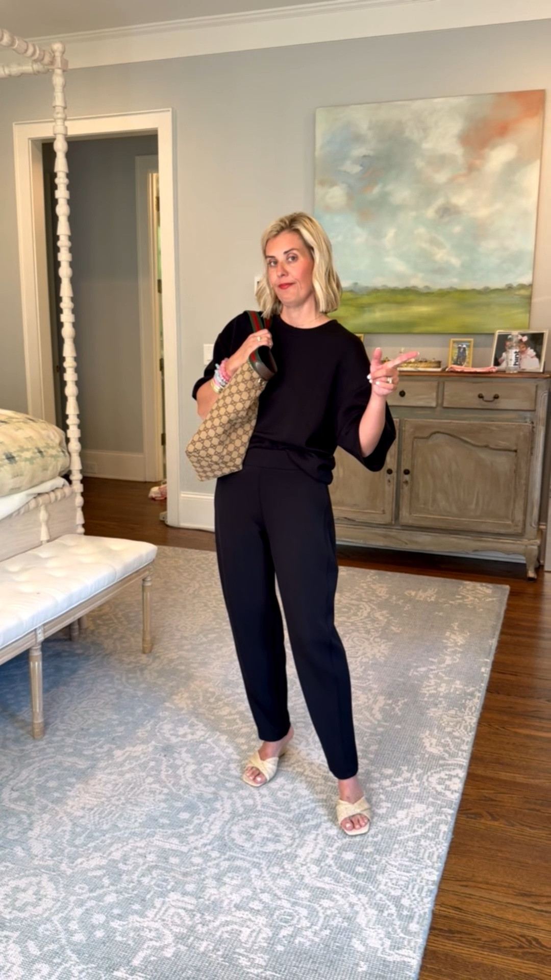 Safe to say this is prob my most worn set! Comfy, cozy and cute is the name of the game. 
Top - xs
Pants - small
Heel - 8

* Use Catherine20 at A+B

#LTKdayinmylife #LTKOver40 #LTKmomlife