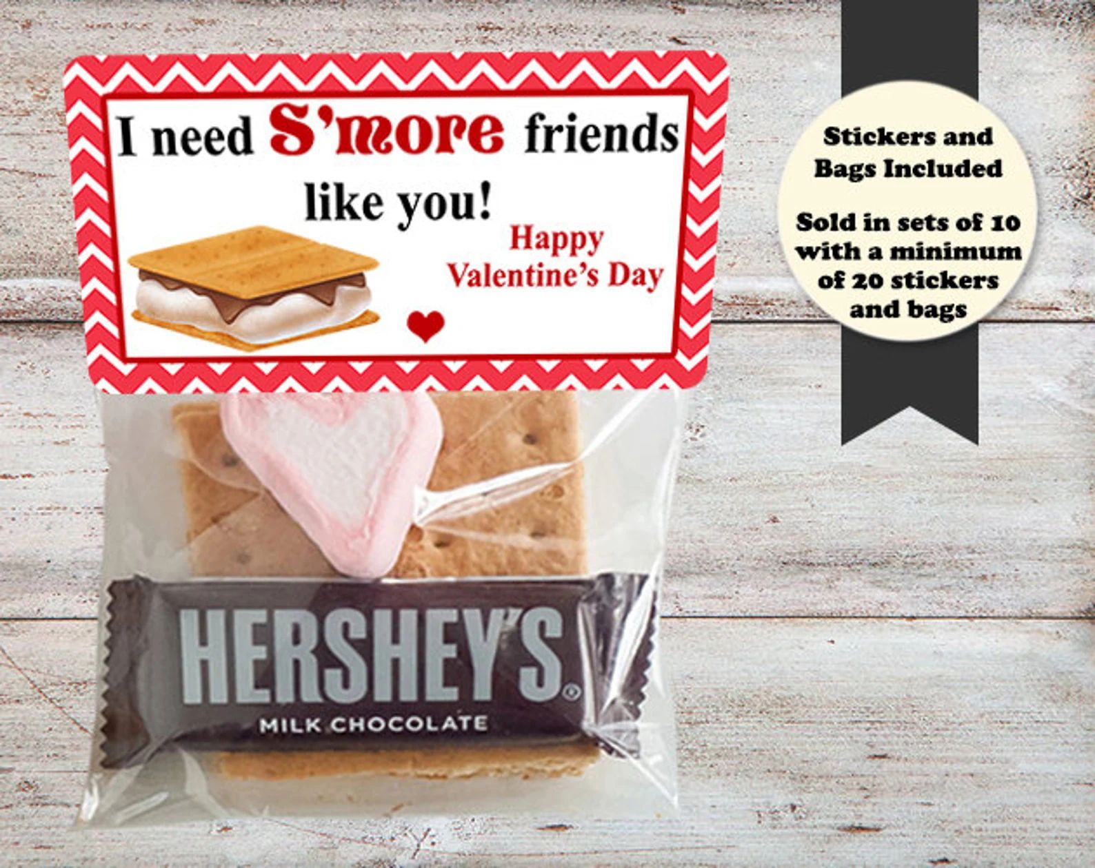 Smores Valentine Party Favor Chocoloate Graham Crackers and | Etsy | Etsy (US)