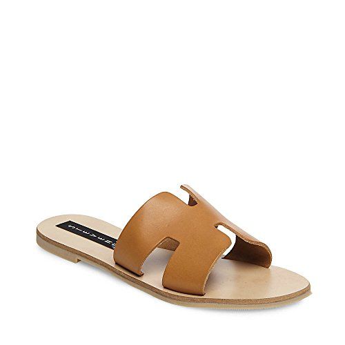 STEVEN by Steve Madden Women's Greece Flat Sandal, Cognac Leather, 10 M US | Amazon (US)