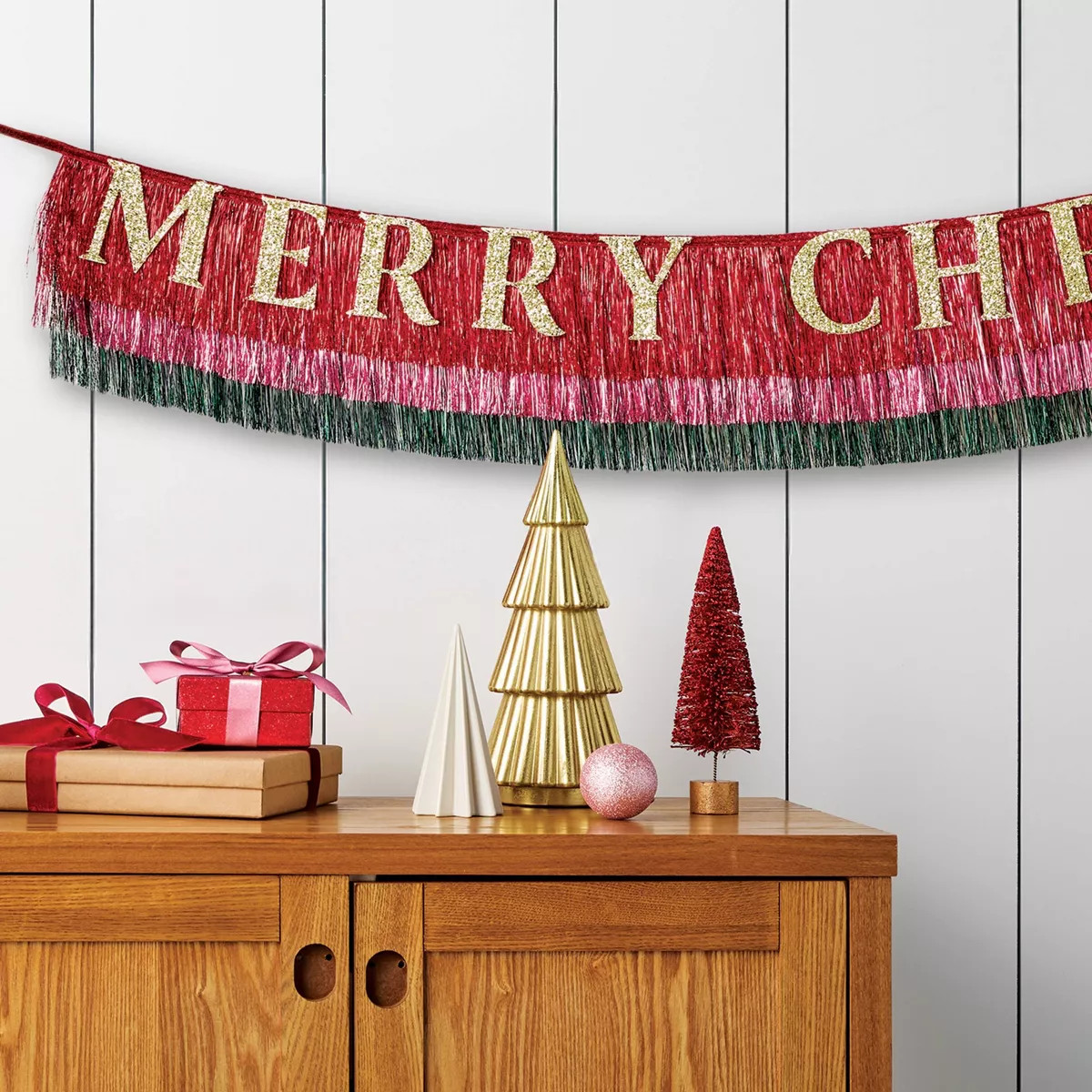 Tinsel Garland with Merry Christmas - Wondershop™ | Target