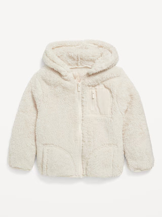 Unisex Sherpa Zip-Front Pocket Hooded Jacket for Toddler | Old Navy (US)