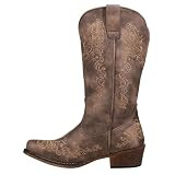 Roper Womens Riley Scroll Embroidered Snip Toe Casual Boots Mid Calf Low Heel 1-2" - Brown | Amazon (US)