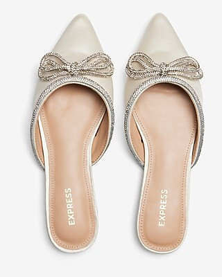 Bridal Rhinestone Embellished Bow Flats | Express