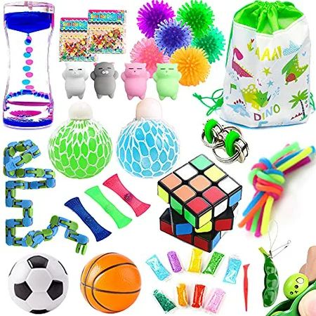 19 Pack Sensory Fidget Toys Bundle Stress Relief Toys for Adults and Kids- Fidget Cube/Bike Chain/Li | Walmart (US)