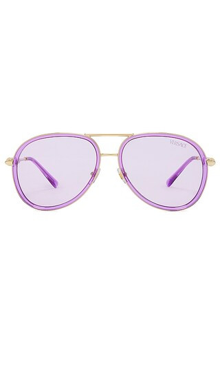 Aviator Sunglasses in Lilac Transparent & Light Violet | Revolve Clothing (Global)
