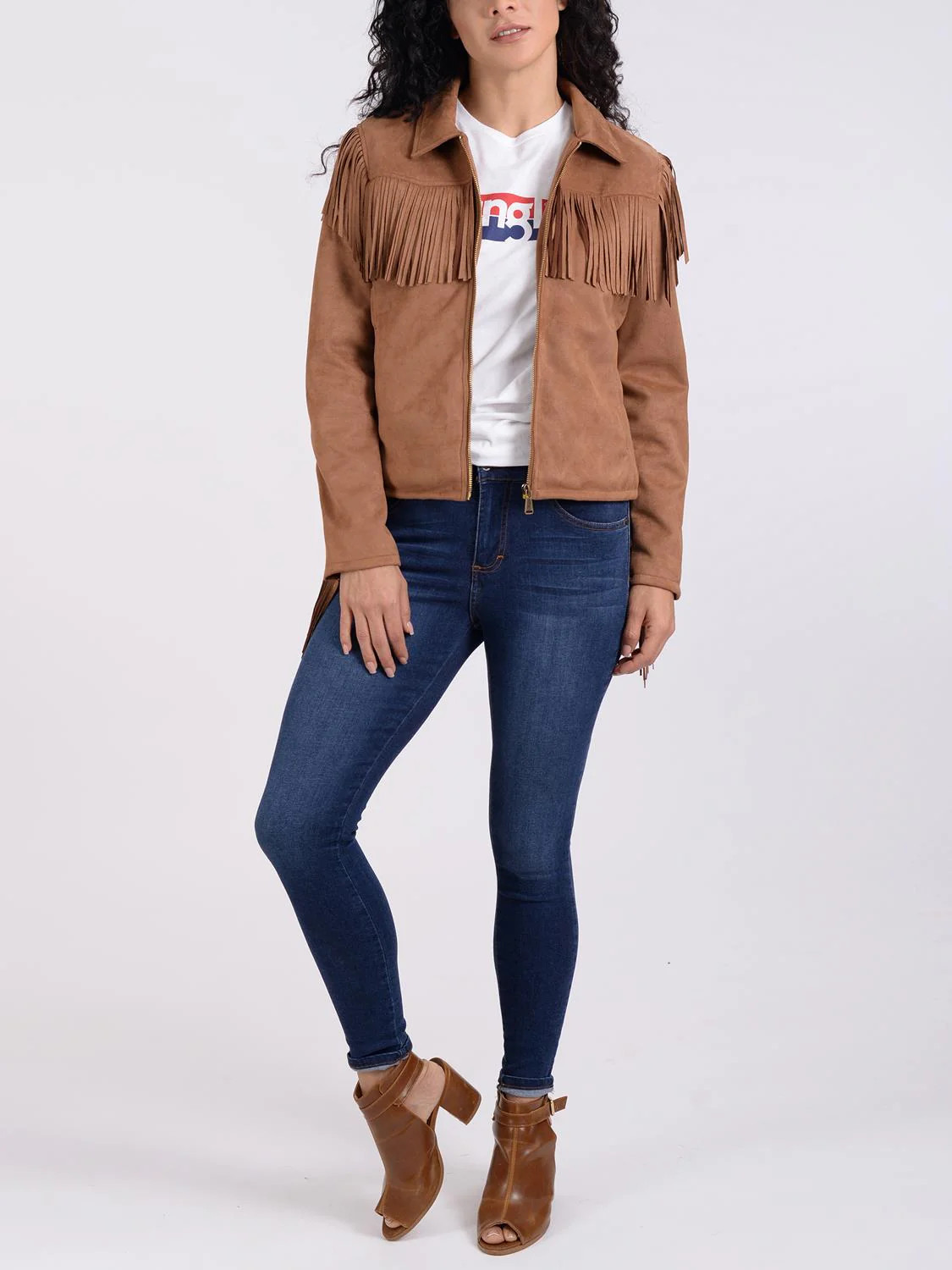 Wrangler Women's Fringed Jacket in Tan XL Lord & Taylor | Lord & Taylor