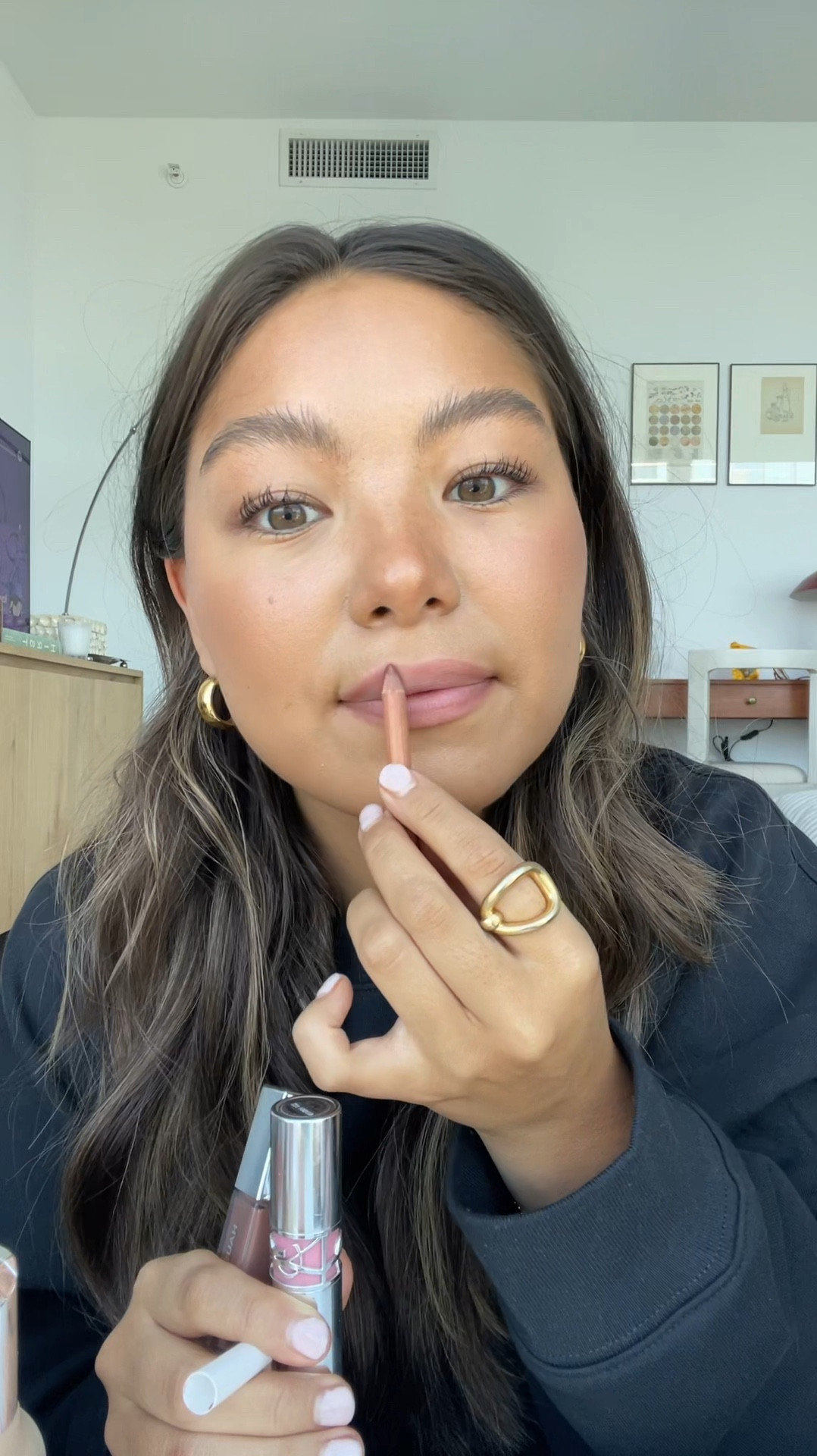 love this understated & muted lippie for fall— used the liner + gloss linked below! shared similar products too, i would try it out with the elf products if you’re not wanting to invest just yet 😚😚