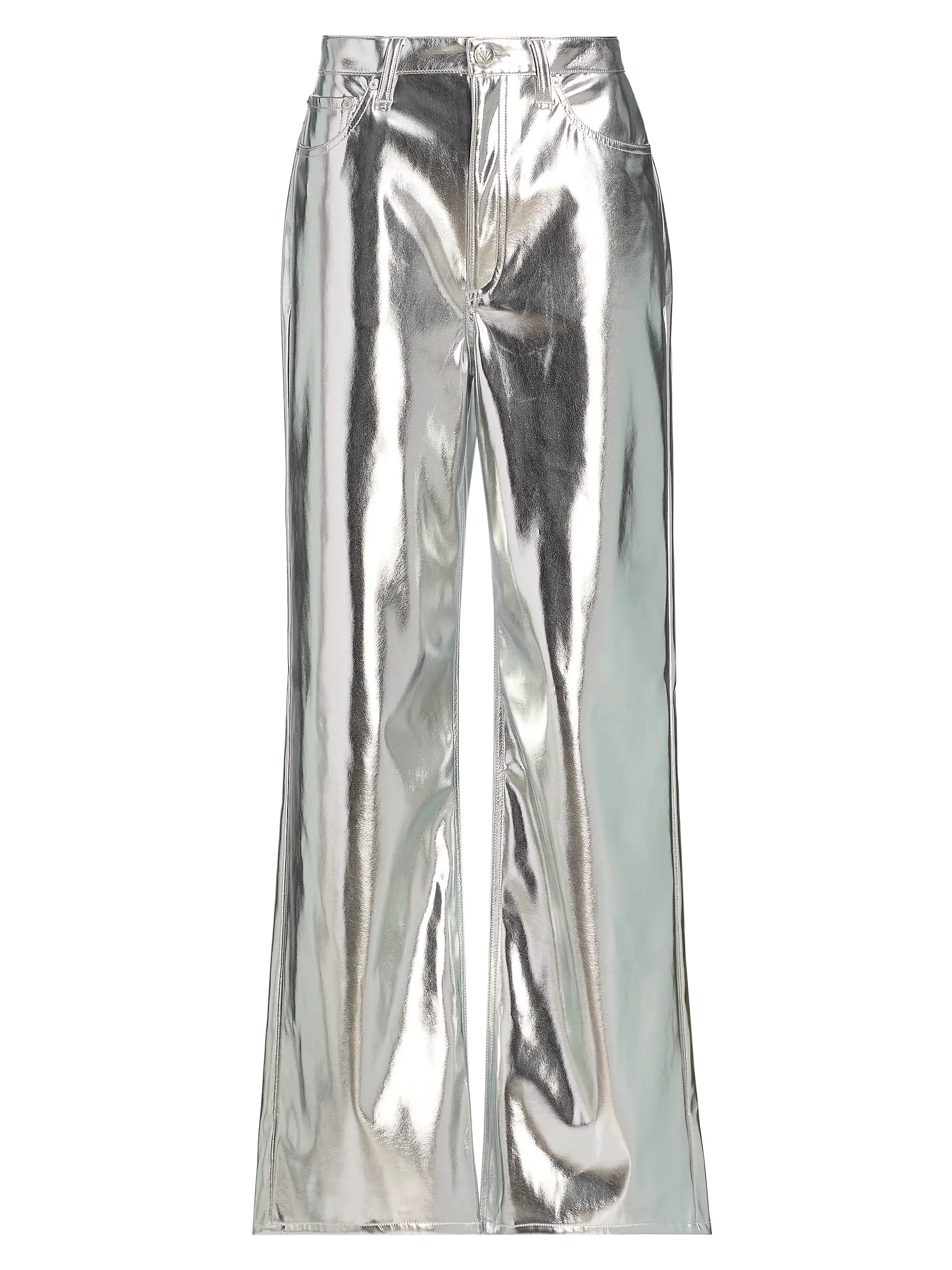 rag & bone Logan Metallic Faux Leather High-Rise Wide-Leg Pants | Saks Fifth Avenue | Saks Fifth Avenue
