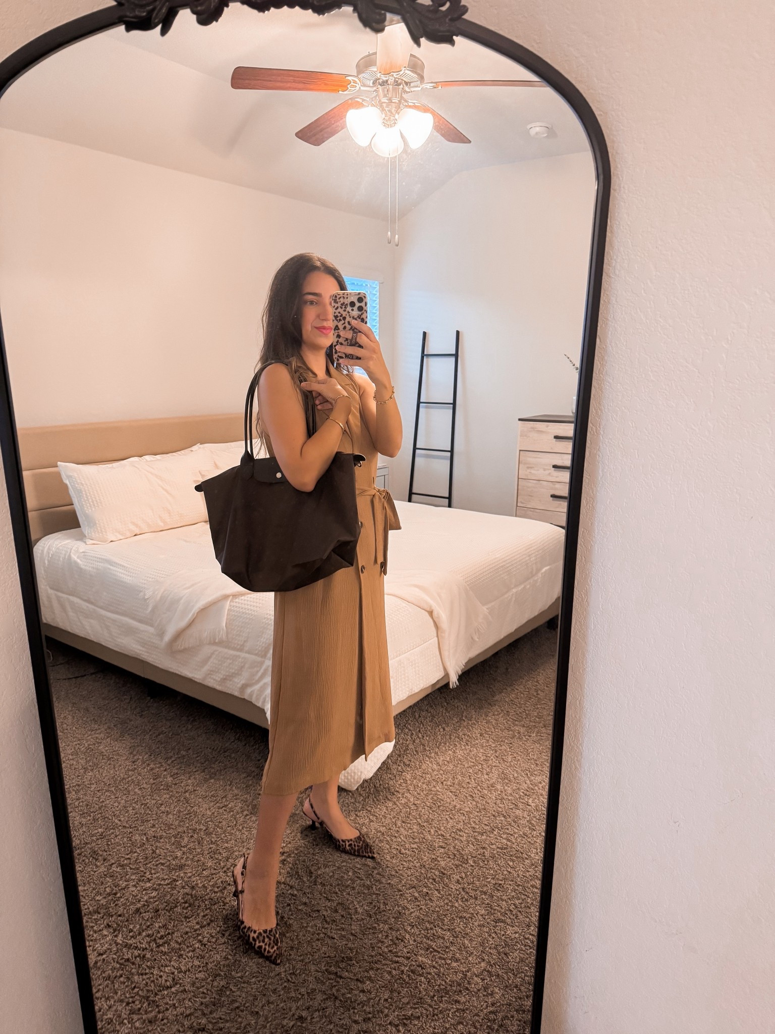 What I wore to today’s new employee orientation 🤎 this outfit says business! Loveeeee my long champ mocha tote bag- it’s the perfect size & fits everything. I’m carrying the size large and the arm straps are so comfortable. I’m wearing my true size 9.5 in my leopard kitten heels. These are perfect for the fall

#LTKStyleTip #LTKWorkwear #LTKItBag