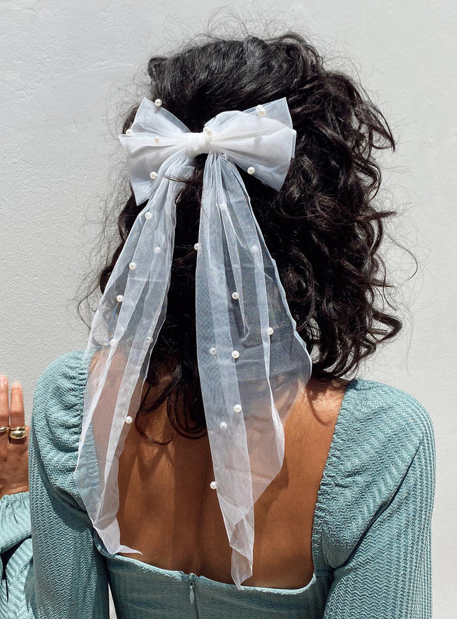 Imi Hair Bow White | Princess Polly US