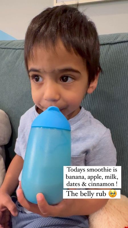 This is Sahils sippy cup for smoothies. It’s not the tightest lid but because the straw opens up it’s SO easy to clean and nowhere for mold to grow ! He loves it !