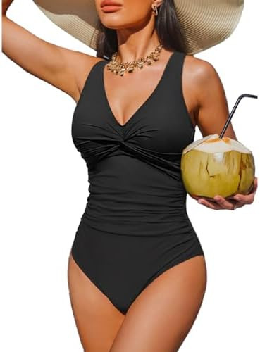 Holipick Women Tummy Control One Piece Swimsuit - Push Up Bathing Suit Full Coverage Slimming Swi... | Amazon (US)