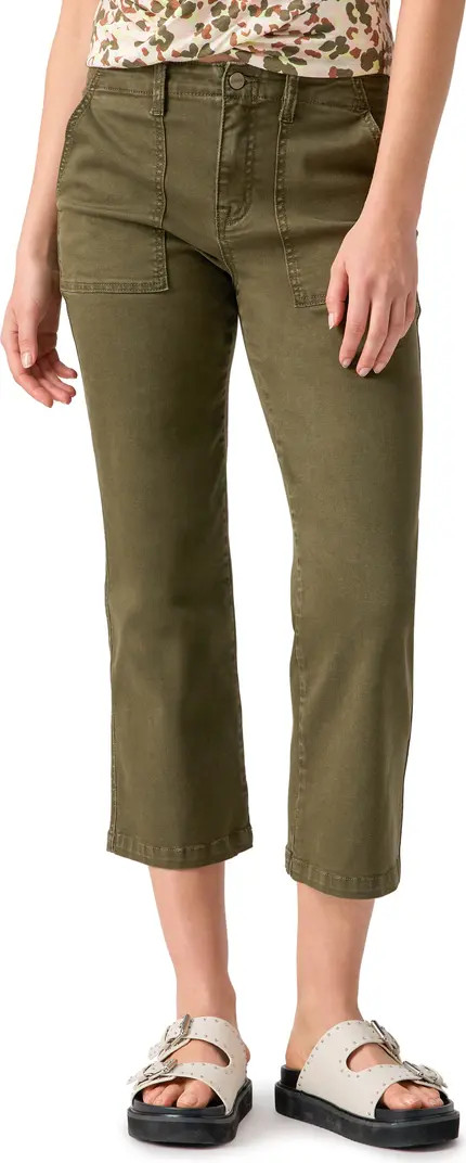 Vacation Crop Straight Leg Cotton Blend Pants | Nordstrom