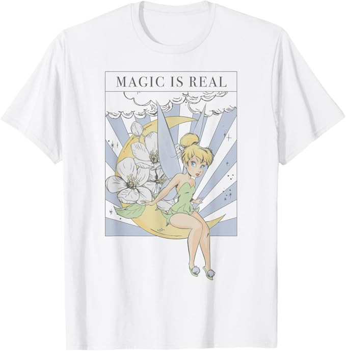 Disney Tinker Bell Magic is Real Poster T-Shirt Small | Amazon (US)