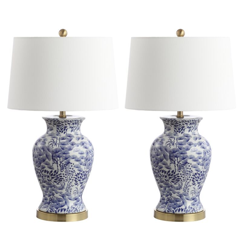 S/2 Beverly Table Lamps, Blue/White | One Kings Lane