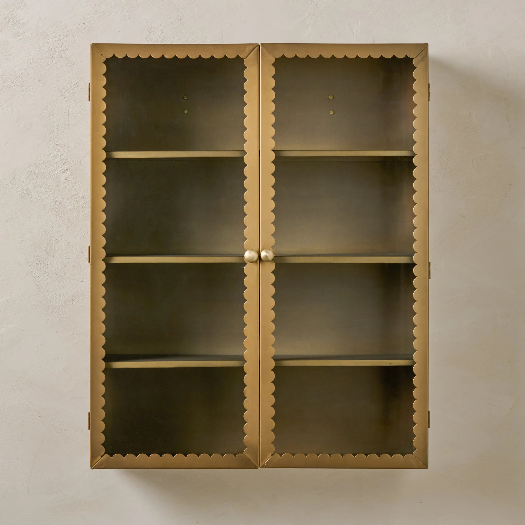 Dottie Brass Scalloped Display Cabinet | Magnolia