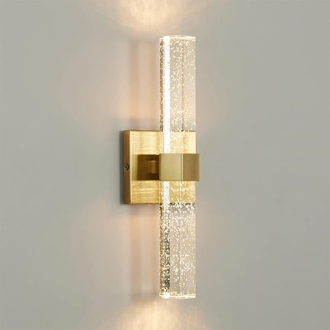 Epinl Gold Wall Sconce Modern Sconce Wall Linghting Crystal Bathroom Vanity Lighting Fixture 3000... | Amazon (US)