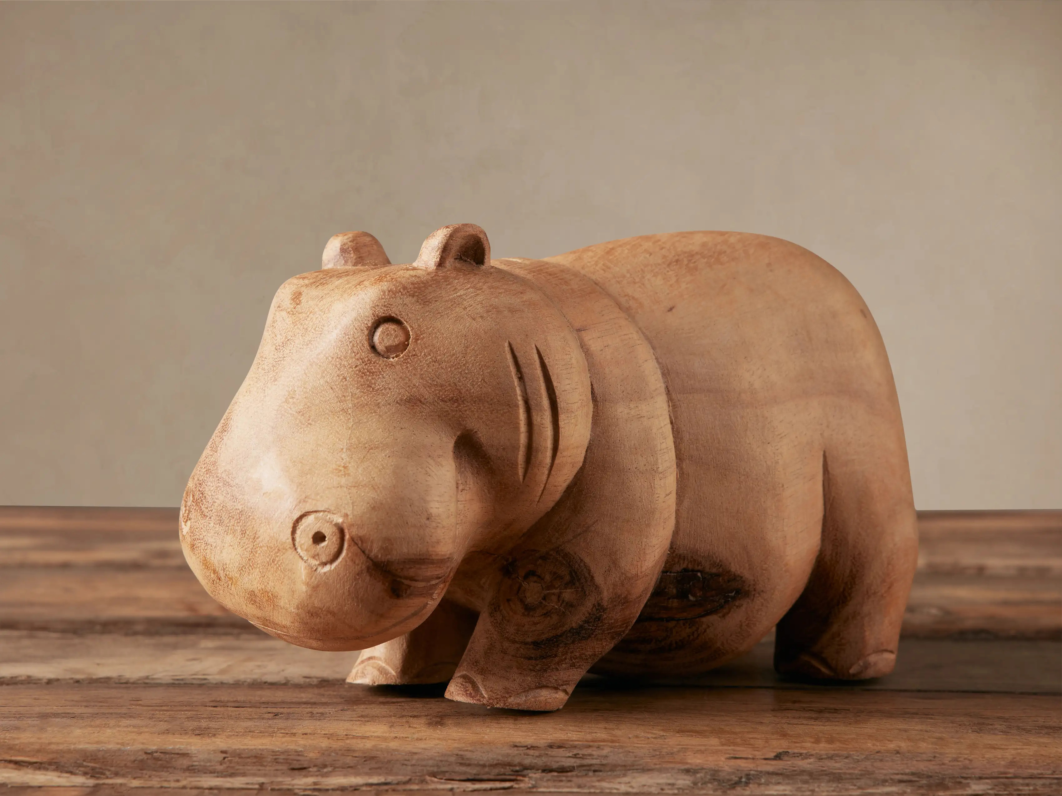 Wooden Hippo | Arhaus