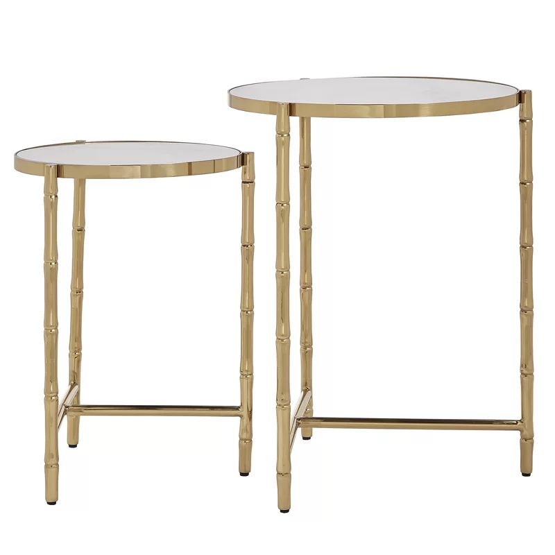 Conlon Bamboo-look Stainless Steel 2 Piece Nesting Tables | Wayfair North America