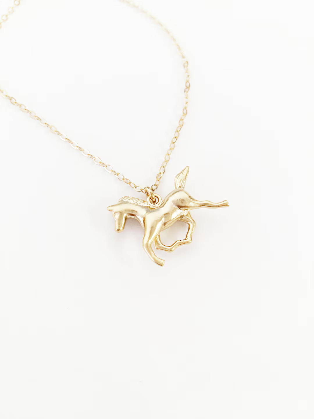 Prancing Horse Necklace, Horse Jewelry, 14kt Gold Chain, Layering Necklace, Daughter Gift, Horse ... | Etsy (US)