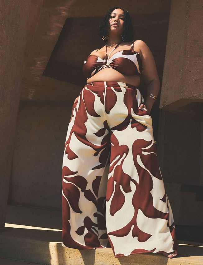 Gabi Fresh Swim x ELOQUII Wide Leg Coverup Pant - Mystique Abstract | Eloquii