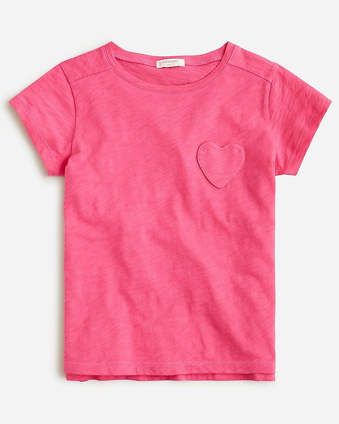 Girls' short-sleeve heart-pocket T-shirt | J.Crew US