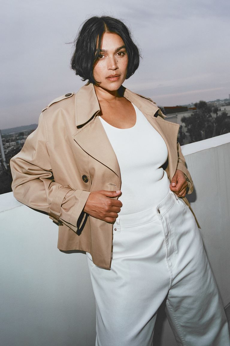 Trench-look Jacket - Dark beige - Ladies | H&M US | H&M (US + CA)