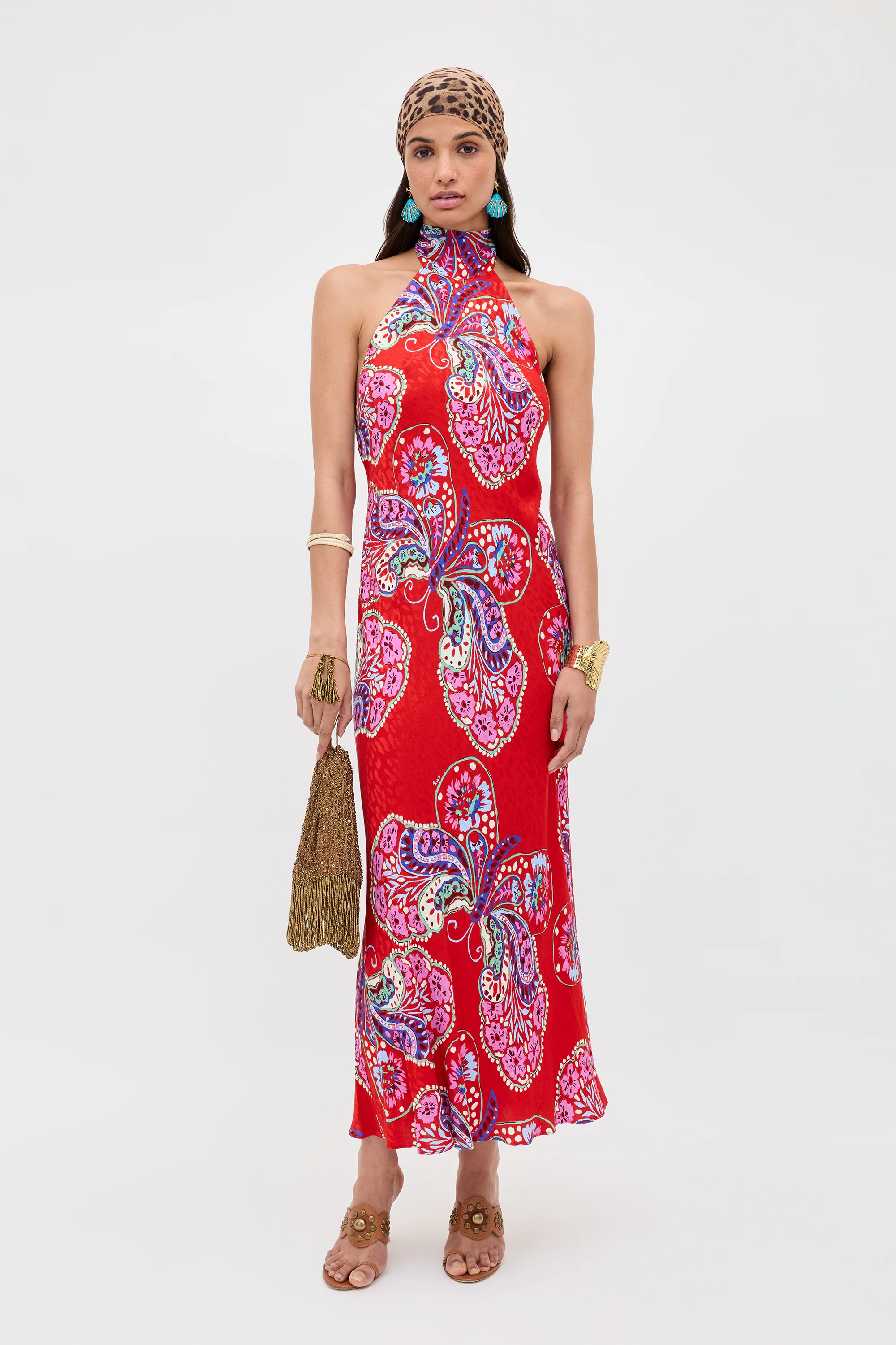 Maura - Butterfly Bloom Jacquard Red | Rixo