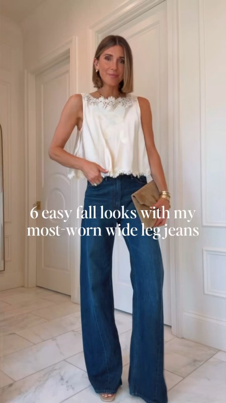 6 easy fall outfits with my most worn wide leg jeans!

#LTKootd #LTKSeasonal